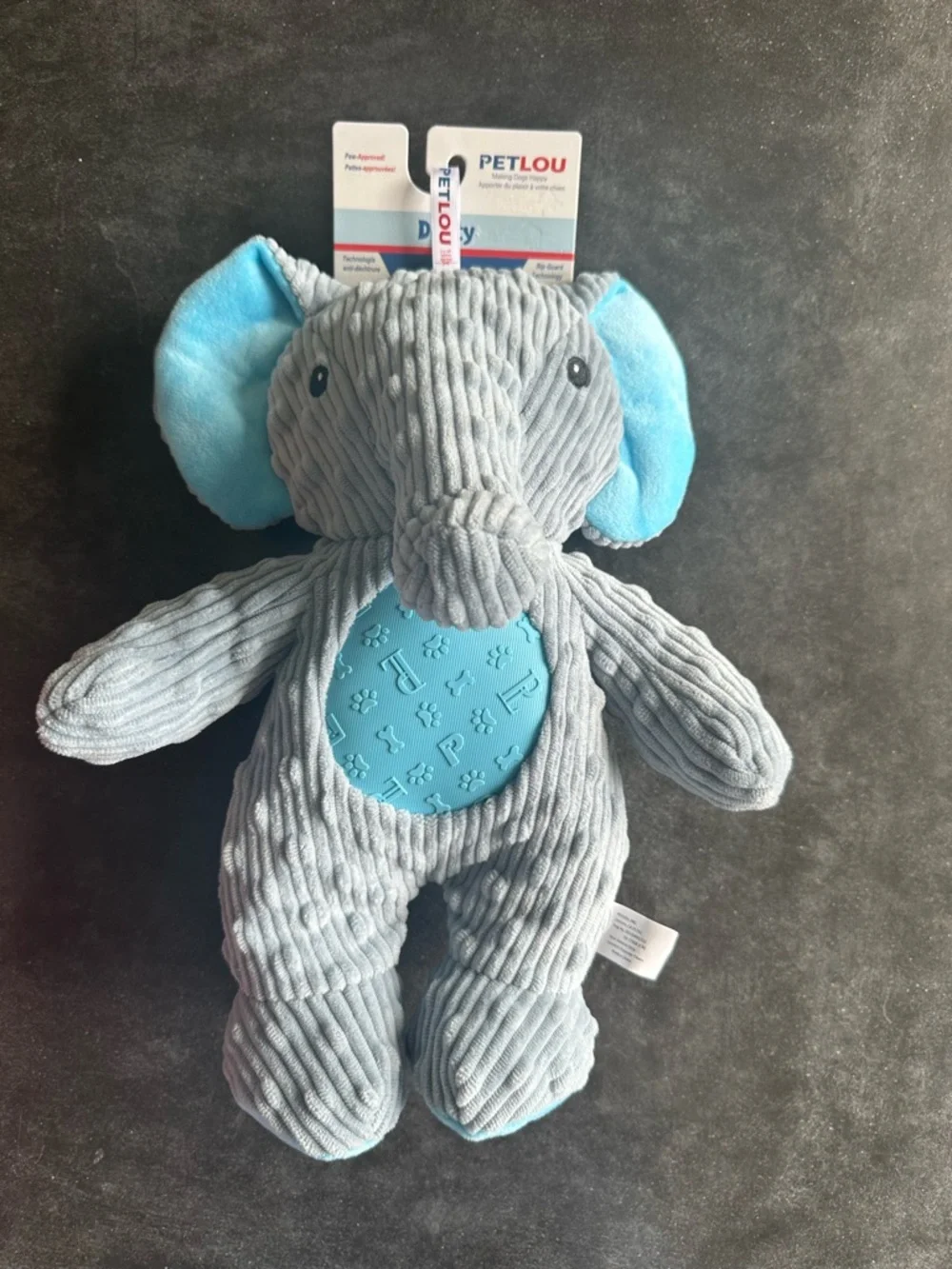 Petlou Durable Corduroy Squeaky Dog Toy Set - Elephant, Bear, &‎ Pig (3-Pack)